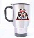 Custom Travel Mug(Tasses  caf) (Sliver) with Unique Design Zz Top Rock Band Background