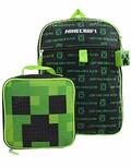 Minecraft Creeper 5 Piece Backpack Set Bote  Lunch Bouteille d'eau Sac de Glace Squishy