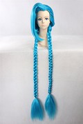 COSPLAZA Cosplay Wigs Perruque Carnaval League of Legends Jinx longue bleue Braided Party Anime Cheveux