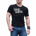 TANGLIII Homme/Men's Vintage David Guetta Logo Black Short Sleeve Manches Courtes/T-Shirt Top Tee
