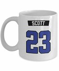 Nathan Scott One Tree Hill Ravens 23 Jersey Coffee Mug Cup (White) 11oz One Tree Hill Tv Show Gift Merchandise Accessories Pin Poster Shirt - Gift For