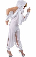 ORION COSTUMES Costume de déguisement de chanteuse pop star australienne avec une combinaison à capuche blanche pour femmes