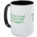 CafePress-It-crowd-mug Mugs-Mug  caf, Large 15g Blanc Tasse  caf, Cramique, White/Black Inside, Taille L