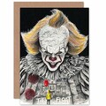 Wee Blue Coo Wayne Maguire Tattooed Pennywise It Clown Inked Ikon Sealed Greeting Card Plus Envelope Blank Inside Pitre